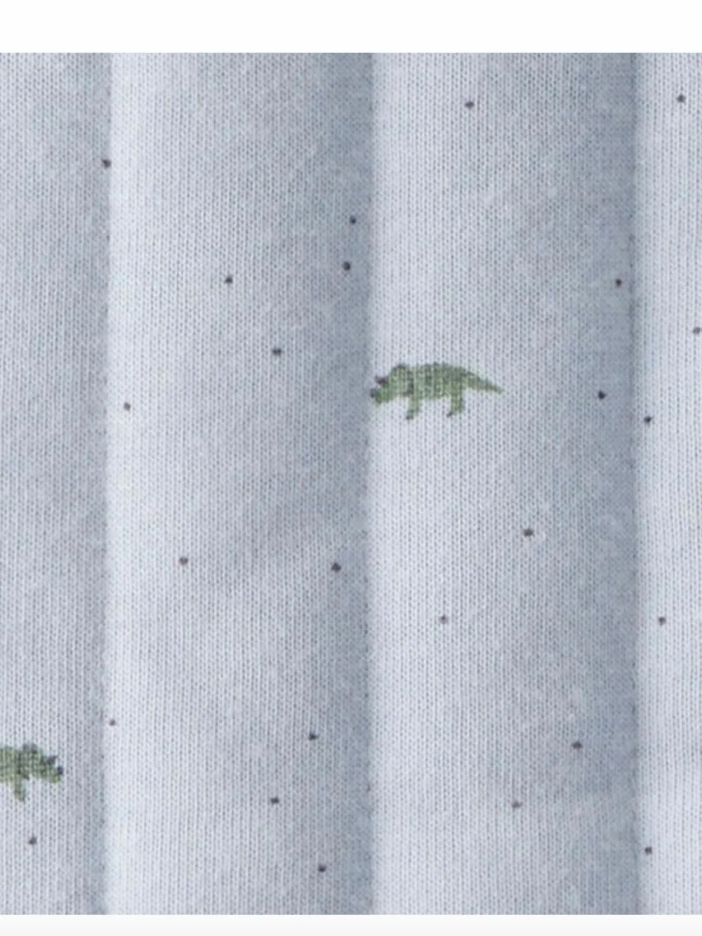 Carter's Light Blue Quilted Button Front Jacket with Tiny Green Dino Print